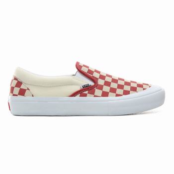 Női Vans Checkerboard Slip-On Pro Tornacipő VA5048321 Piros